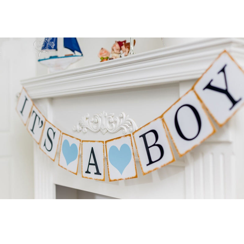 IT'S A BOY Hard Card Stock Banner-Banner-Decoren