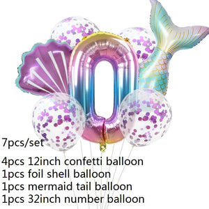 Mermaid Theme Number Balloons sets