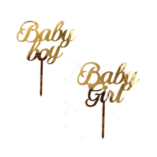 Baby Boy and Baby Girl Acrylic Cake Topper