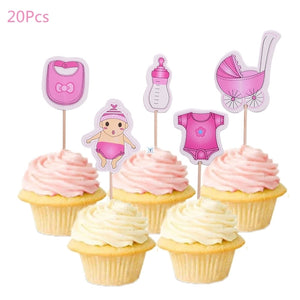 Pink Girl Baby Shower Cup cake topper - Set of 20