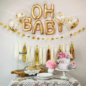 Gold OH BABY Foil Balloons-OH BABY Balloons-Decoren