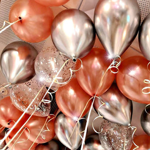 Metallic Silver Latex Balloons - Set of 10-Metallic Balloons-Decoren