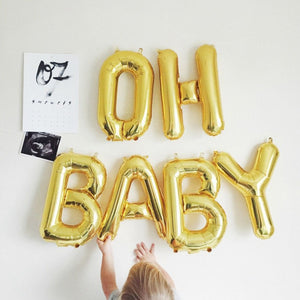 Gold OH BABY Foil Balloons-OH BABY Balloons-Decoren