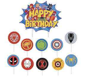 Superheroes Avengers Happy Birthday Banner and Balloons Set