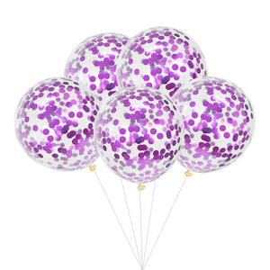 12 inches Purple Metallic Plain and Confetti Balloons - set of 10-Balloons-Decoren