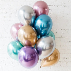 Multicolor Metallic Balloons - Set of 12-Metallic Balloons-Decoren