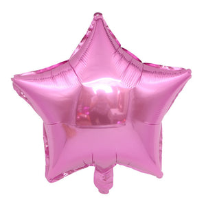 Pink and White Foil Star Balloons - Set of 5-Balloons-Decoren