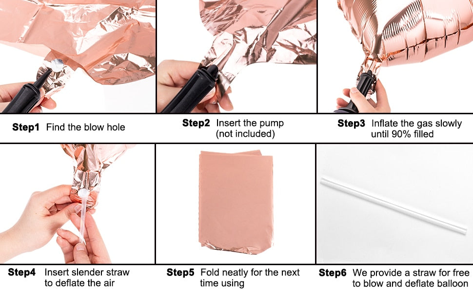 Rose Gold Foil Heart Balloons and Latex Balloons Bouquet - Set of 20 Balloons-Balloons-Decoren