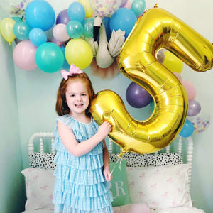 32 inches Number Foil Balloons - Gold-Decoren