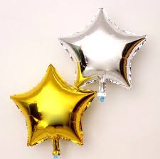 18 inches Gold Star Foil Balloons - Set of 10