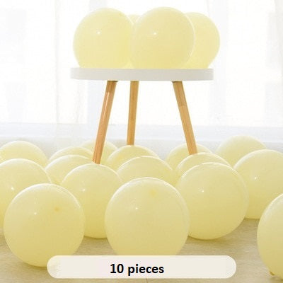 10" Pastel Yellow Macaron Latex balloons - Set of 10
