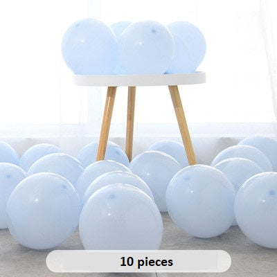 10" Pastel Blue Macaron Latex balloons - Set of 10