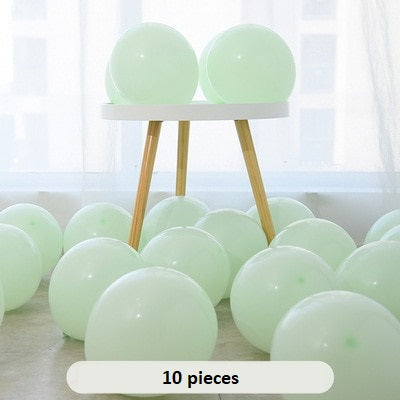 10" Pastel Green Macaron Latex balloons - Set of 10