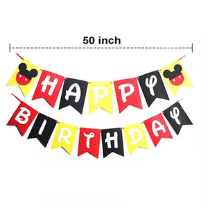 Mickey Mouse theme Happy Birthday Bunting Banner