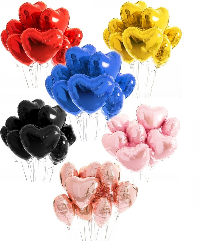 18 inches Hearts Foil Balloons - Multicolor