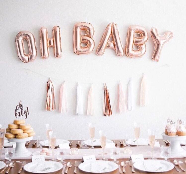 Rose Gold OH BABY Foil Balloons-Decoren