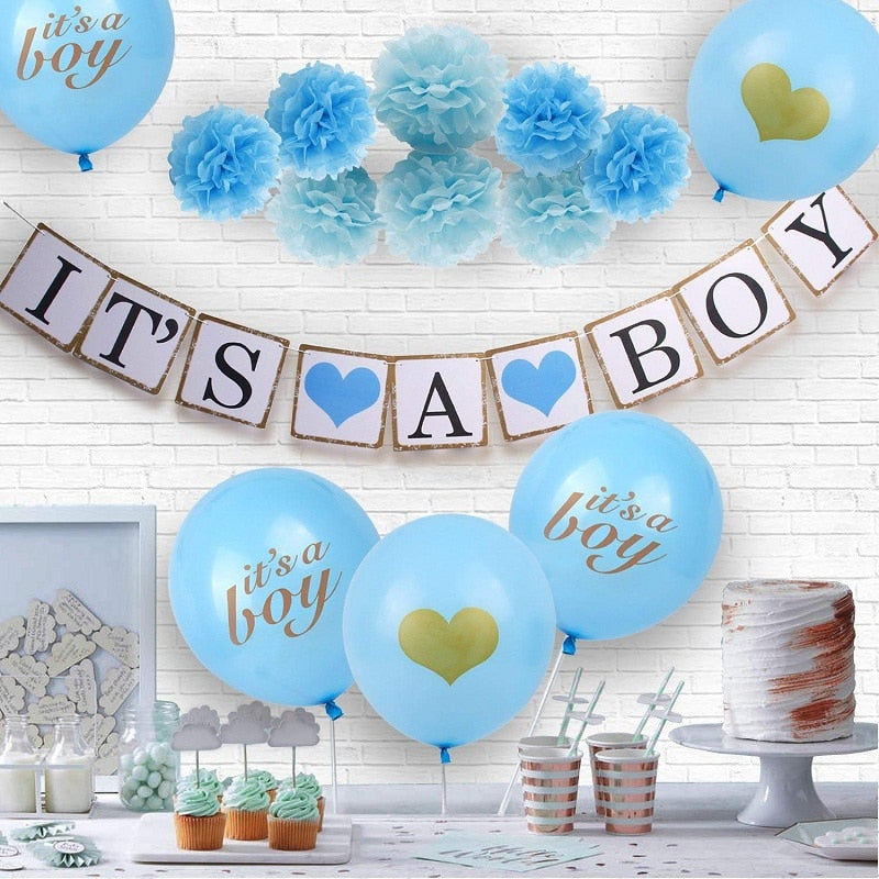 IT'S A BOY Hard Card Stock Banner-Banner-Decoren