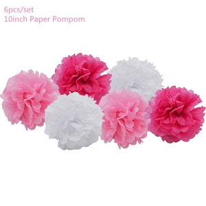 Tissue Pom Pom Set of 6 in Pink-Decoren