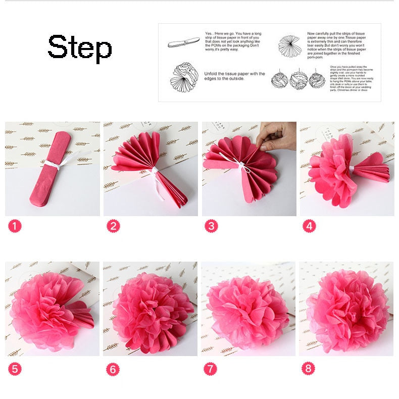 10 inches Pompoms and Lanterns Sets | Gold and Silver