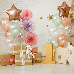 18 inches Rose Gold Star Foil Balloons - Set of 10
