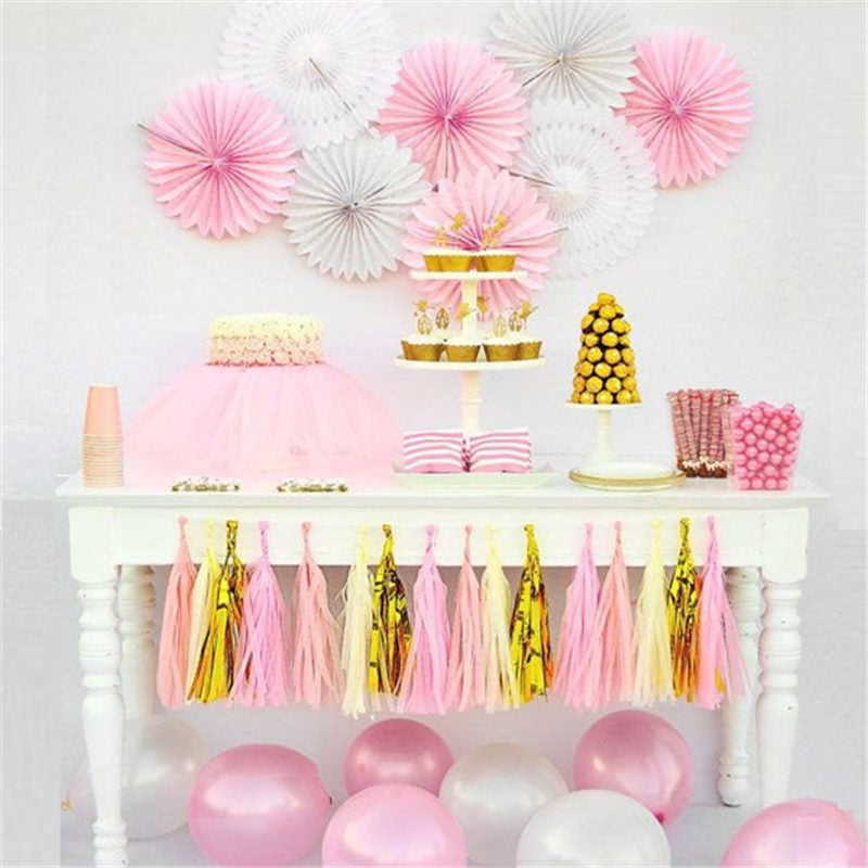 paper tassel garland, foil tassel garland, party tassel decorations, DIY tassel garland, birthday party tassels, wedding tassel decor, baby shower tassels, gender reveal tassel garland, anniversary party decorations, festive tassel banner, hanging party tassels, premium tassel garland, colorful tassel decorations, indoor party decor, outdoor party garland, gold tassel garland, elegant party decorations, tassel banner for events, high-quality party tassels, Brisbane party decorations, Gold Coast party suppli