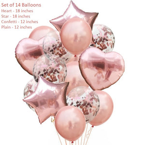 Rose Gold Set of 14 Bouquet Balloons-Decoren