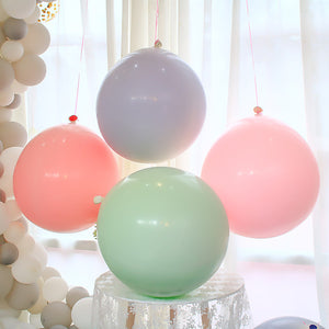 36 inches Large Round Pastel Latex Macaron Balloon - Pink-Balloons-Decoren